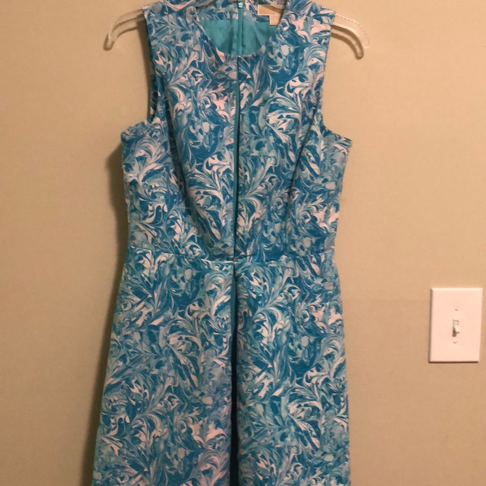 Michael Kors Dress A Line SZ 8 Turquoise Blue EUC